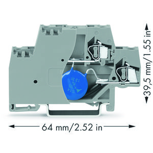 Moduleklem 2-etage +afsluitplaat grij 280-504/281-586 VVE=50