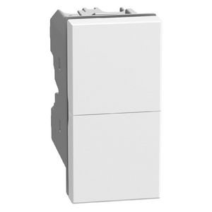 Light Now dubbele drukknop NO - 1 module - wit