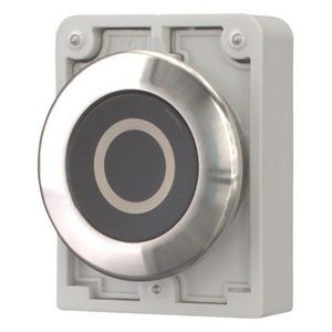 Drukknop 30mm RVS vlak zwart "O" terugverend