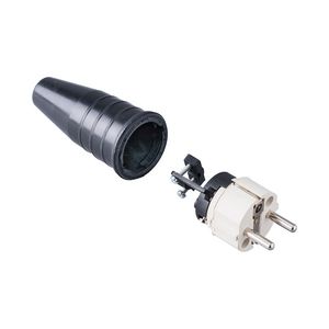 Volrubber contactstop 16A 250V bus/randaarde blok wit VVE=10