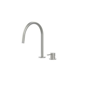 2-gats wastafelmengkraan LIGHT sprong 196mm Steel rvs-look incl. push-open plug 1.1/4"