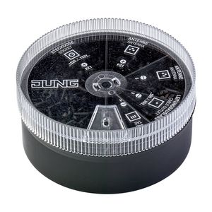 Assortiment box met zwarte schroeven