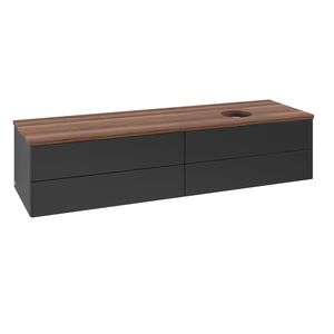 Wastafelonderkast Antao 1600x360x500mm Black Matt Lacquer K27012PD