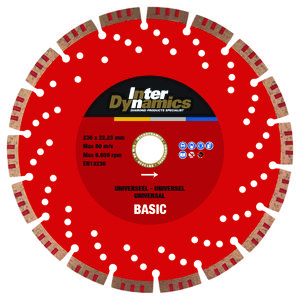 Universeel Basic diamantzaagblad 230mm asgat 22.23mm