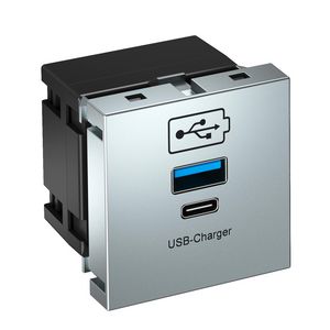 USB-lader 3,0A 45x45x42 aluminium PC
