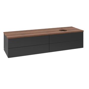 Wastafelonderkast Antao 1600x360x500mm Black Matt Lacquer K27052PD
