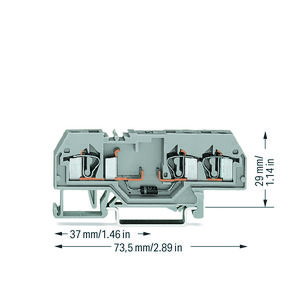 Moduleklem 3-draads met diode 1N4007 281-673/281-410 VVE=50