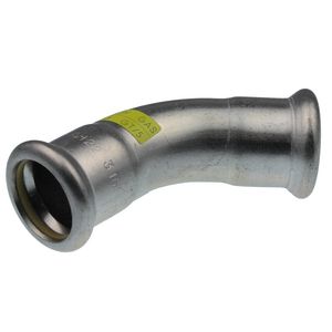 Bochtkoppeling 45° Xpress RVS gas 54x54mm R2713G