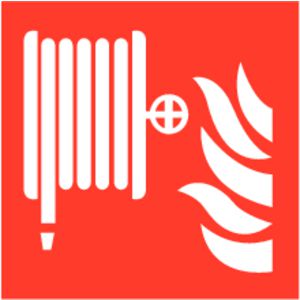Pictogramsticker haspel 200x200mm rood met vlam (809-333227)
