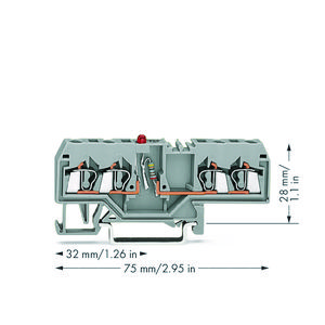 Moduleklem 4-draads LED rood grijs 280-658/281-413 VVE=100