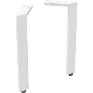 Set Steunpoten Smal 2 Stk H300mm Wit/Poedergelakt Mat