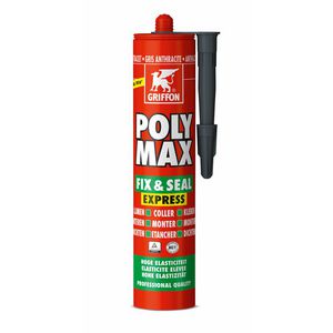 Montagelijm/afdichtingskit POLY MAX FIX & SEAL EXPRESS antraciet koker a  425G