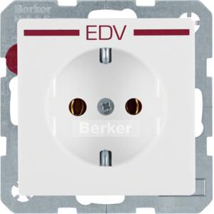Wandcontactdoos opdruk SCHUKO polarwit fluweel Q.1