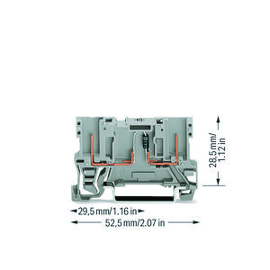 2-pins modulebasisklem diode 1N4007 Anode rechts gri VVE=100