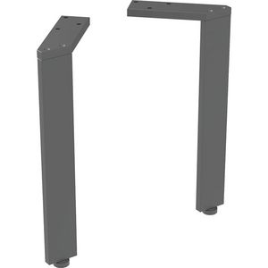 Set Steunpoten Smal 2 Stk H260mm Zwart/Poedergelakt Mat