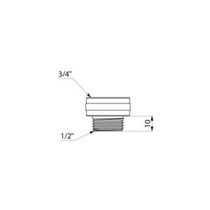 Koppeling M1/2” F3/4” voor flexibel bij douche
