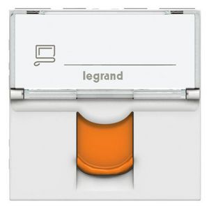 Aansluiting UTP Mosaic RJ45 STP Cat. 6A 2 mod. oranje LCS3