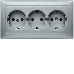 Wandcontactdoos RA 3-v volle afdekpl berker S.1/B.3/B.7 alul