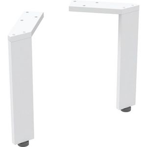 Set Steunpoten Smal 2 Stk H225mm Wit/Poedergelakt Mat