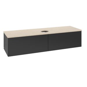 Wastafelonderkast Antao 1600x360x500mm Black Matt Lacquer K36013PD
