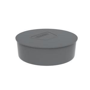 PVC+ lijm afsluitkap voor spie-eind grijs 110mm s