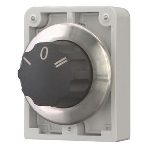 Keuzeschakelaar 30mm RVS vlak 3 standen knop terugverend