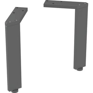 Set Steunpoten Smal 2 Stk H225mm Zwart/Poedergelakt Mat