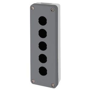 Lege drukknopkast 5 horizontale gaten Donkergrijs XAL-D