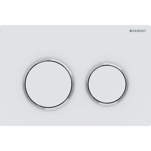 Bedieningsplaat 2-toets Omega20 ROUND matwit/chroom/matwit