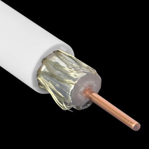 Haspel a 100m. Coaxiaalkabel 75ohm HF PVC buitenmant wit Eca