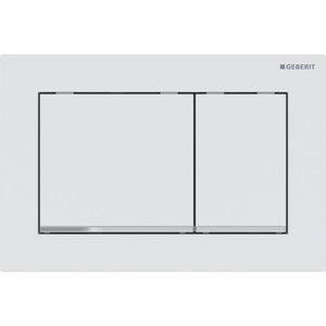 Bedieningsplaat 2-toets Omega20 SQUARE (voorheen Omega30) matwit/chroom/matwit
