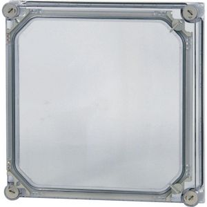 Deksel CI HxBxD=375x375x25mm met deur transparant