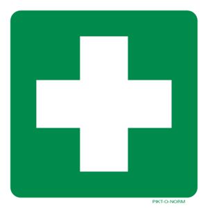 STICKER 200x200 EERSTE HULP GROEN/WIT (809-313209)