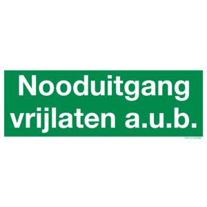 STICKER 90x250 "NOODUITGANG VRIJLATEN A.U.B. (809-313153)