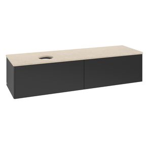 Wastafelonderkast Antao 1600x360x500mm Black Matt Lacquer K37013PD