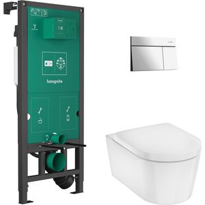 Combipack closet compleet EluPura S iFrame uni. inbouwreservoir chroom