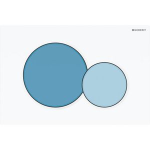 Bedieningsplaat 2-toets Sigma01 ROUND plaat: wit toetsen: oceaanblauw/lichtblauw