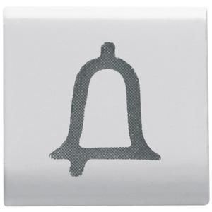 INTERCHANGEABLE BUTTON KEY-22X22mm-BELL-SATIN WHITE- VVE=4