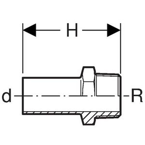 Insteekstuk MAPRESS C-STAAL spie-einde 22x1/2"bt.dr.