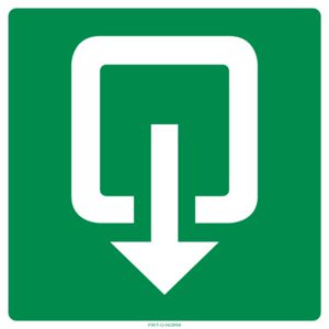 BORD 200x200 UITGANG FOND GROEN EN PICTO WIT (809-312205)