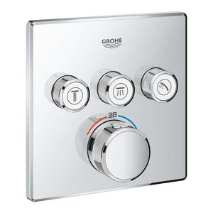 Grohtherm SMARTCONTROL afbouwdeel thermostaat met 3x omstel vierkant chroom