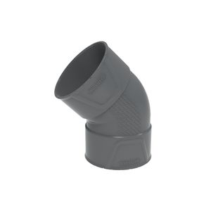 PVC+ lijm bocht 45° grijs 75mm mof/mof