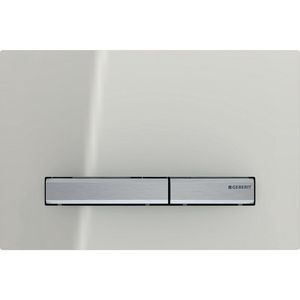 Bedieningsplaat 2-toets Sigma SQUARE 2-toets afdekplaat: glas zandgrijs toetsen+bevestigingsplaat:chroom