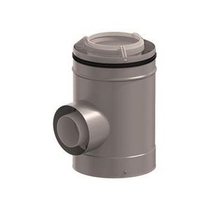 Rolux CLV Etage T-stuk PP/metaal 125/200-1x80/125 kort