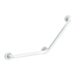 Wandbeugel 45° 400x400mm Ø32mm 3 bev.punten staal nylon wit