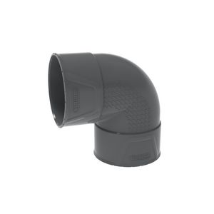 PVC+ lijm bocht 90° grijs 125mm mof/mof