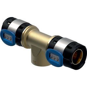 T-koppeling verlopend FLOWFIT pers 16x1/2"bn.dr.x16mm brons