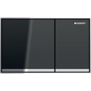 Bedieningsplaat 2-toets Omega60 SQUARE toetsen: lava glas strook: chroom