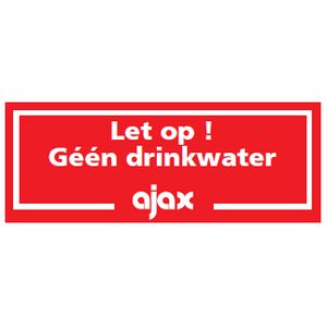 Pictogramsticker Geen Drinkwater 147x55mm rood tekst-wit (809-172000)