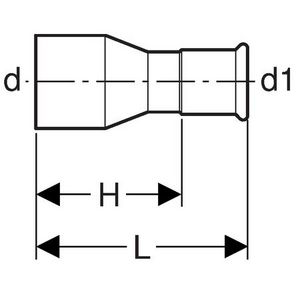 Insteekverloopsok MAPRESS C-STAAL spie x pers 42x22mm